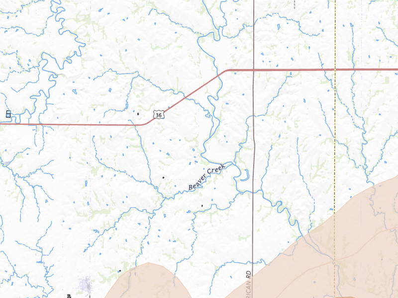 Radar-estimated hail-size map of the storm over Hanover, KS on May 18, 2026