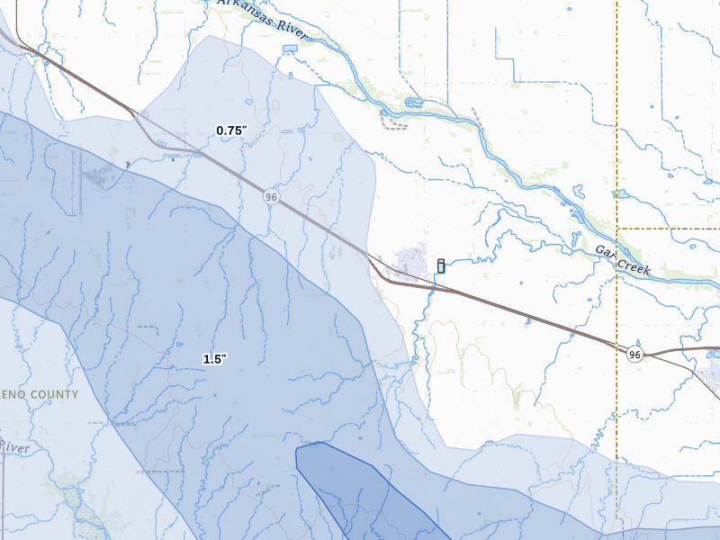 NEXRAD radar-signature map of the hail storm over Haven, KS on Jun 25, 2026