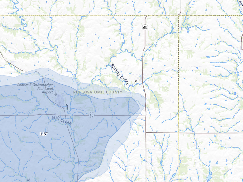 NEXRAD radar-signature map of the hail storm over Havensville, KS on May 18, 2026