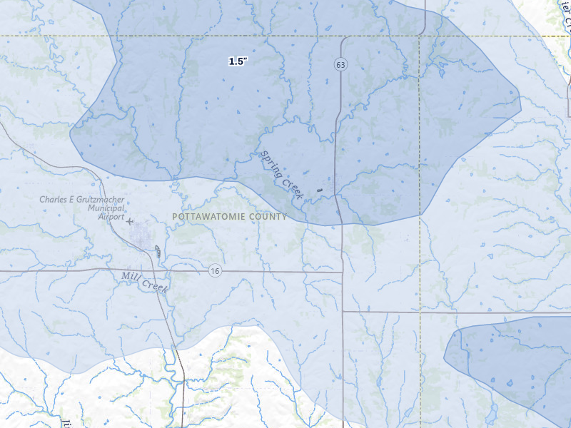 NEXRAD radar-signature map of the hail storm over Havensville, KS on Jul 8, 2026