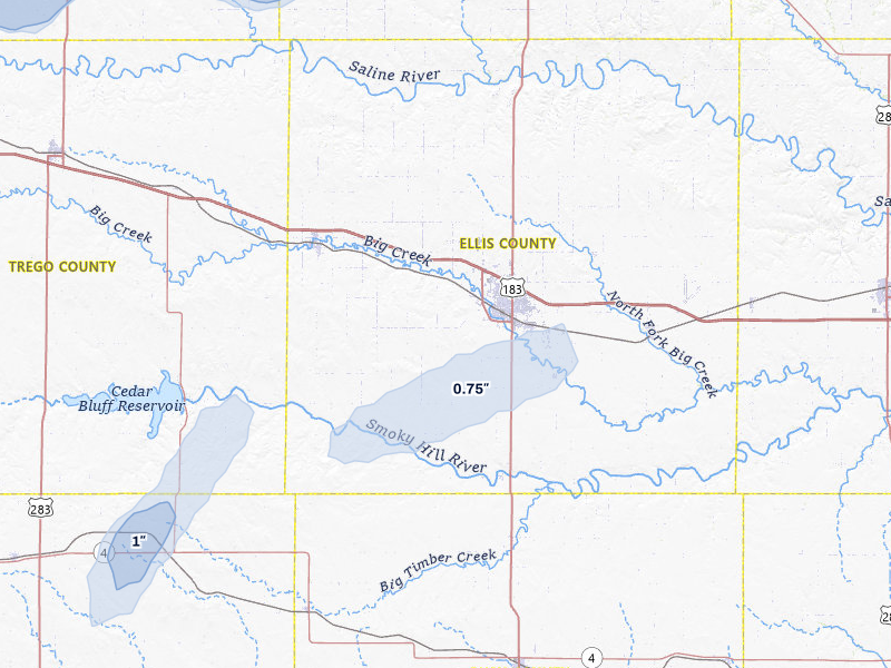 NEXRAD radar-signature map of the hail storm over Hays, KS on May 16, 2026