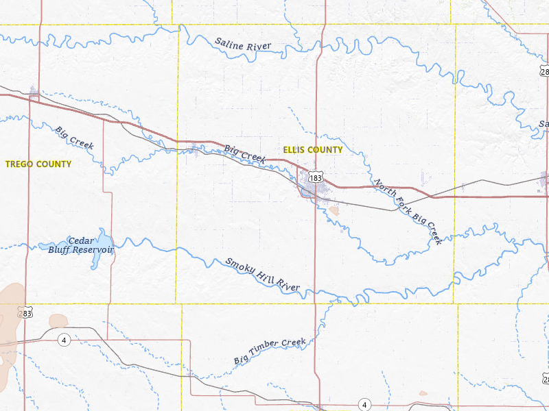 Radar-estimated hail-size map of the storm over Hays, KS on Jun 9, 2026