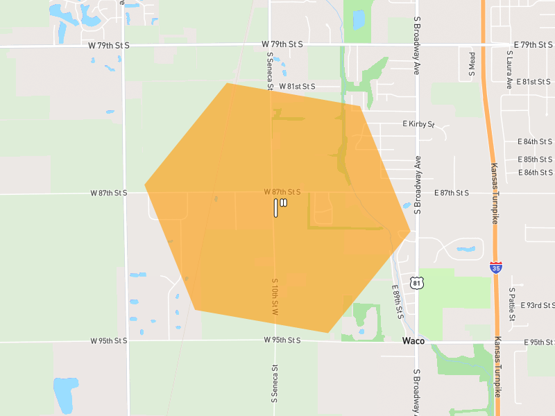 Hail map of Haysville, KS on Jun 26, 2026, hail up to 1"