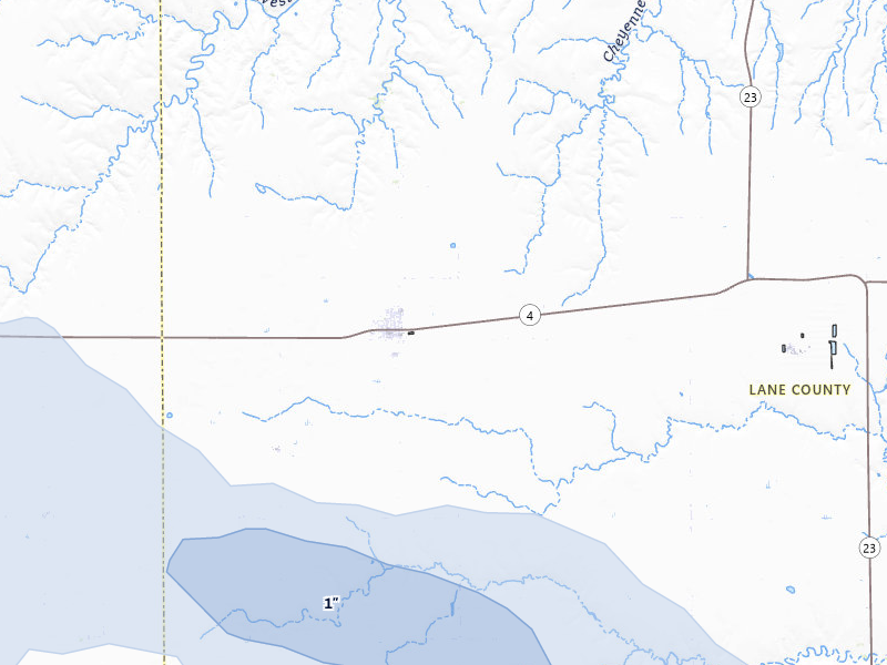 NEXRAD radar-signature map of the hail storm over Healy, KS on Aug 5, 2026