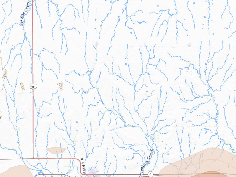 Radar-estimated hail-size map of the storm over Hoisington, KS