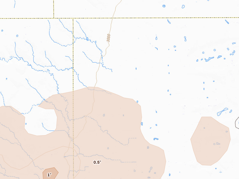 Radar-estimated hail-size map of the storm over Holcomb, KS on Jul 1, 2026