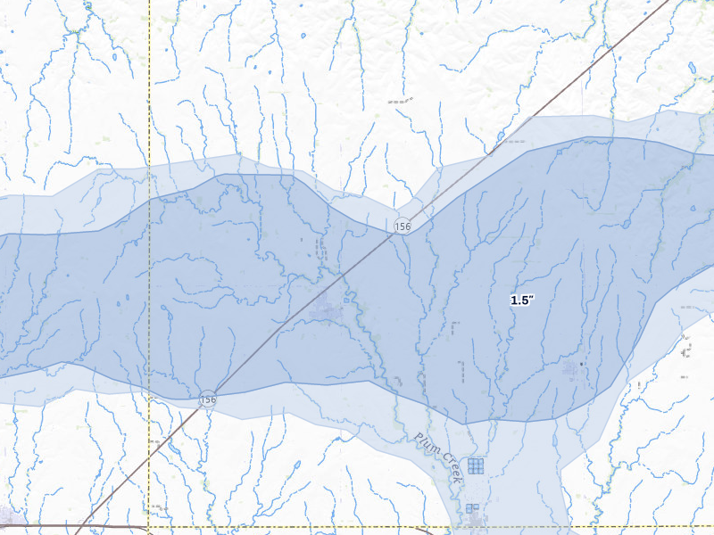 NEXRAD radar-signature map of the hail storm over Holyrood, KS on Apr 9, 2026