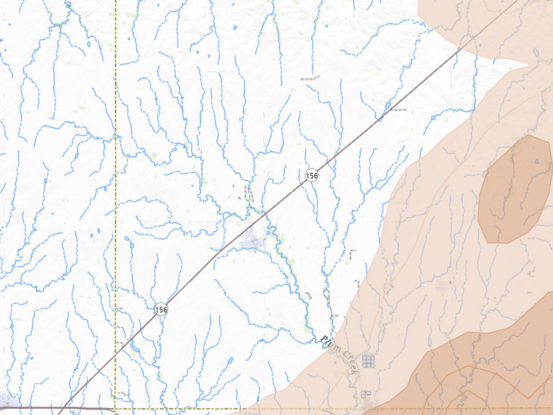 Radar-estimated hail-size map of the storm over Holyrood, KS on Apr 26, 2026