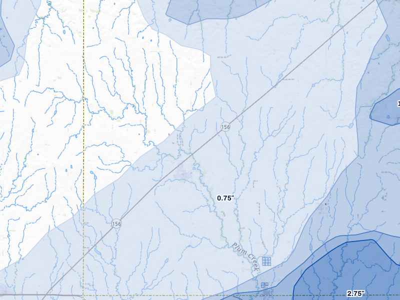 NEXRAD radar-signature map of the hail over Holyrood, KS