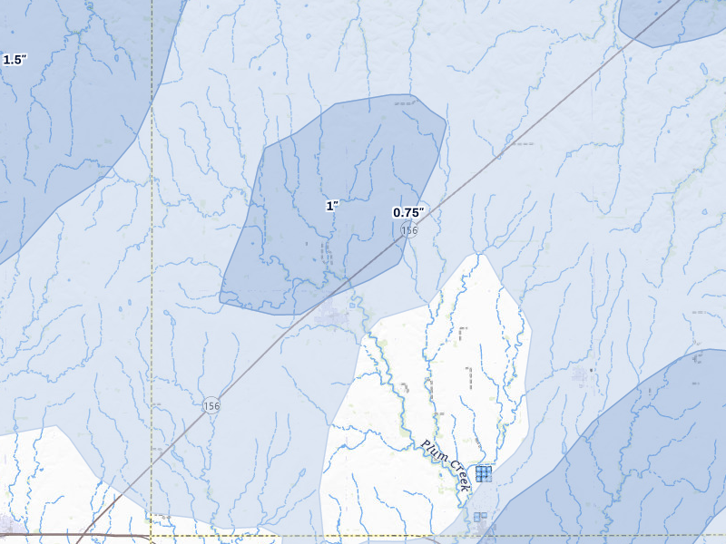 NEXRAD radar-signature map of the hail storm over Holyrood, KS on May 17, 2026