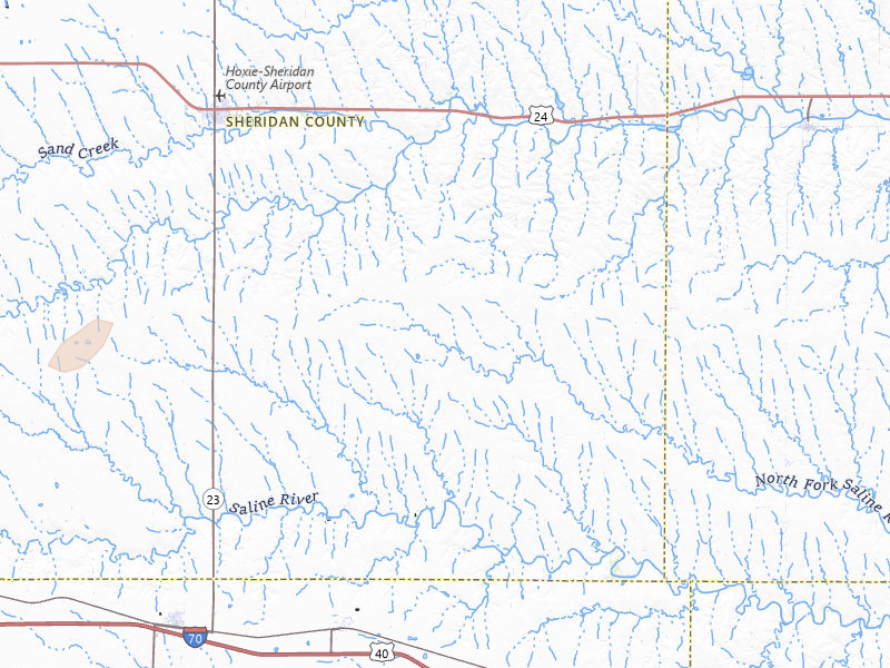 Radar-estimated hail-size map of the storm over Hoxie, KS on Jun 1, 2026