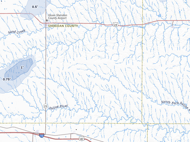 NEXRAD radar-signature map of the hail storm over Hoxie, KS on Jun 1, 2026