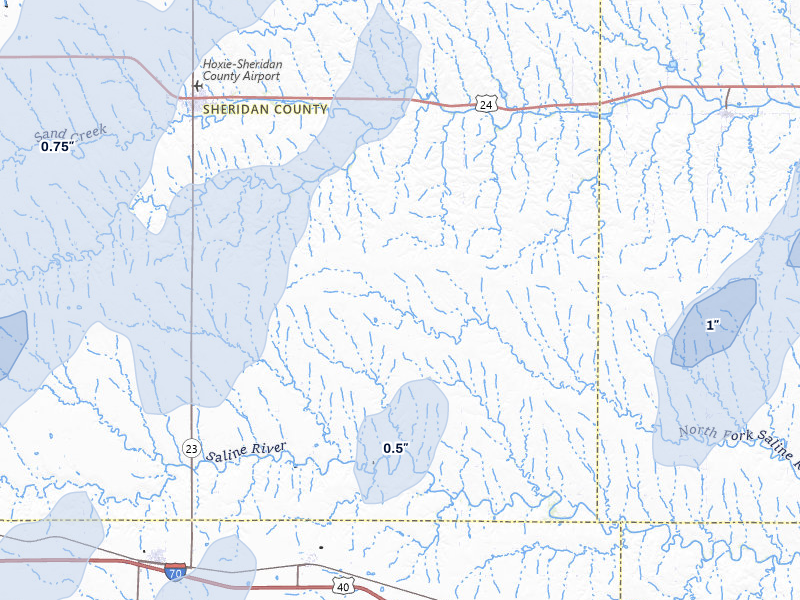 NEXRAD radar-signature map of the hail storm over Hoxie, KS on Jun 30, 2026