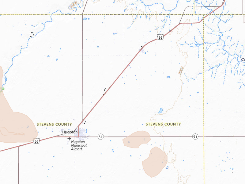 Radar-estimated hail-size map of the storm over Hugoton, KS on Jul 3, 2026