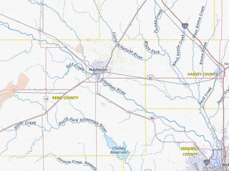 Radar-estimated hail-size map of the storm over Hutchinson, KS