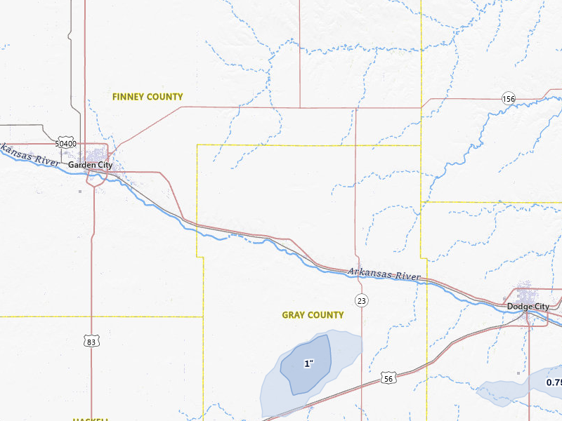 NEXRAD radar-signature map of the hail storm over Ingalls, KS on Apr 9, 2026