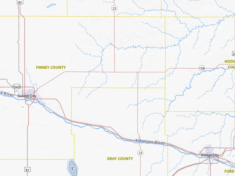 NEXRAD radar-signature map of the hail storm over Ingalls, KS on Aug 26, 2026