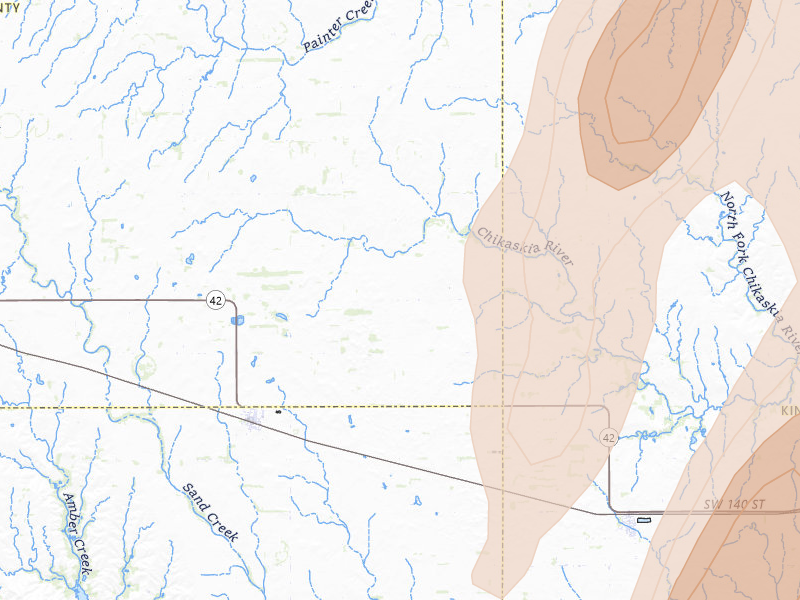 Radar-estimated hail-size map of the storm over Isabel, KS on May 30, 2026