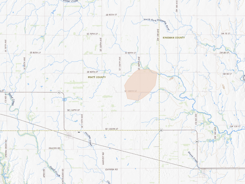 Radar-estimated hail-size map of the storm over Isabel, KS on Sep 19, 2026