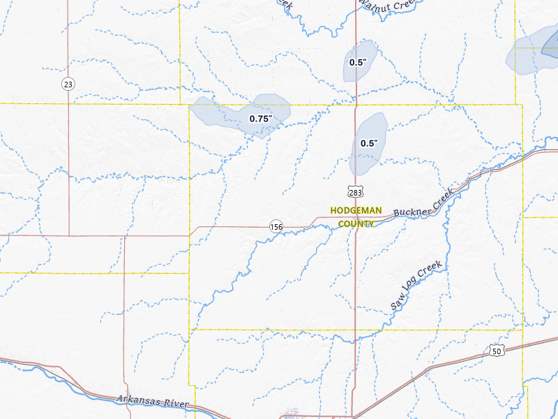 NEXRAD radar-signature map of the hail over Jetmore, KS