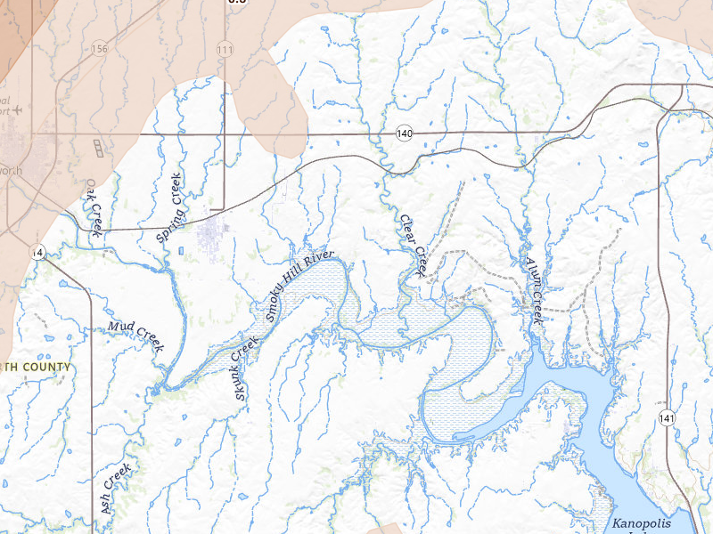 Radar-estimated hail-size map of the storm over Kanopolis, KS on May 17, 2026
