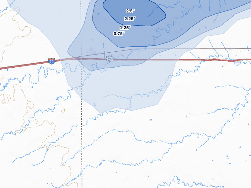 NEXRAD radar-signature map of the hail storm over Kanorado, KS on May 16, 2026