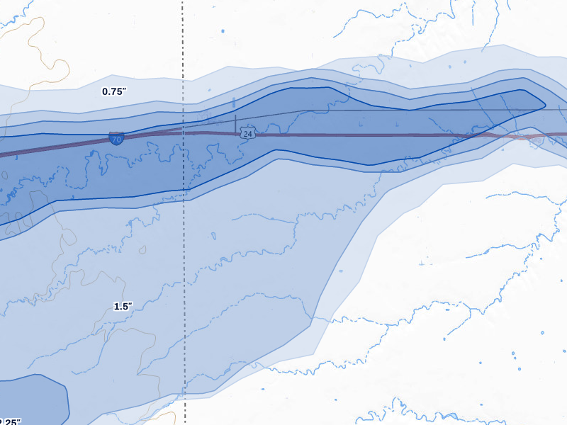NEXRAD radar-signature map of the hail storm over Kanorado, KS on Jun 8, 2026