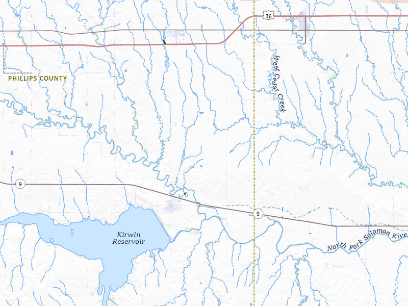 Radar-estimated hail-size map of the storm over Kensington, KS on Jul 27, 2026