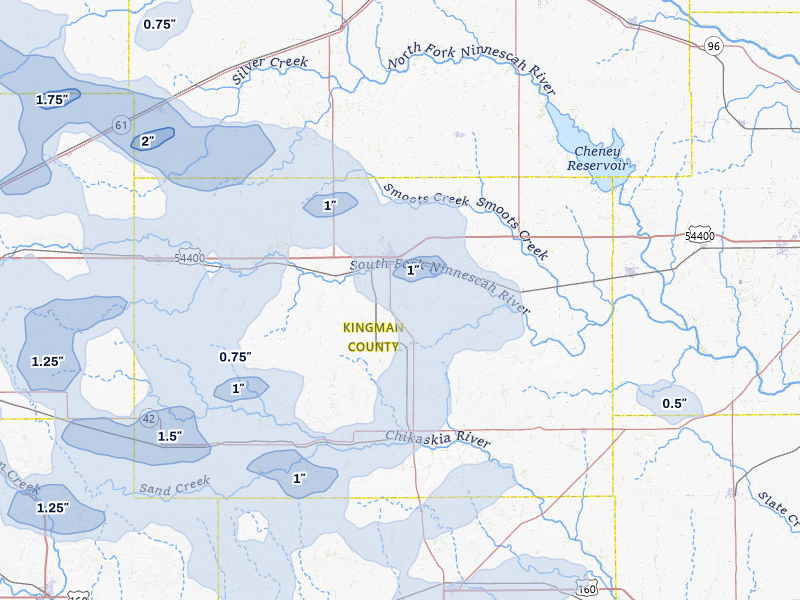 NEXRAD radar-signature map of the hail storm over Kingman, KS on Jun 1, 2026