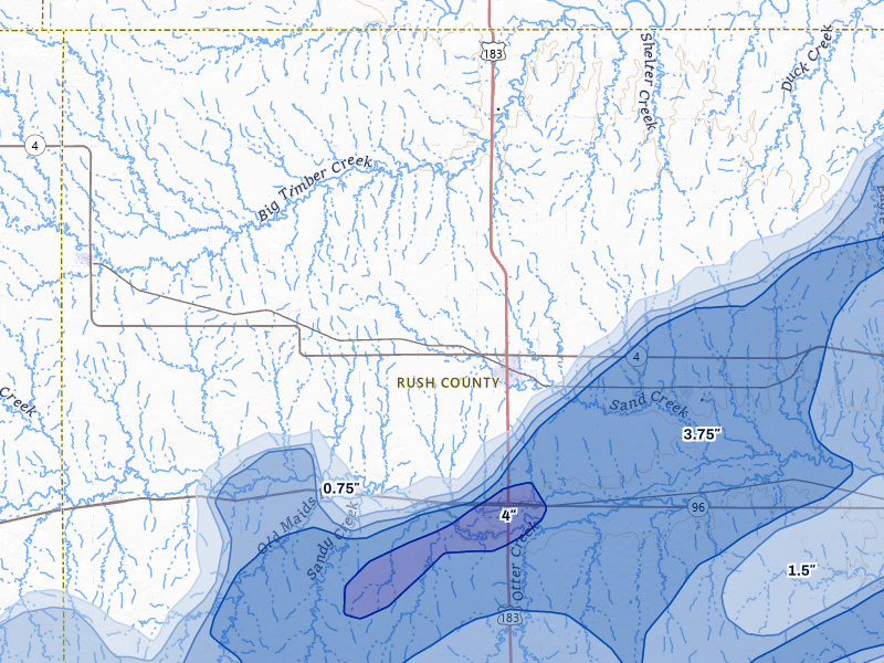 NEXRAD radar-signature map of the hail storm over La Crosse, KS on May 17, 2026