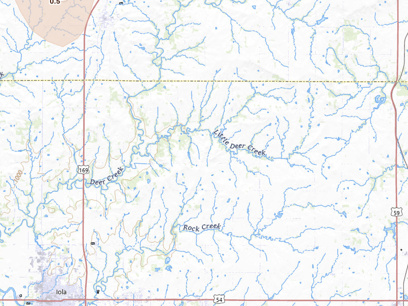 Radar-estimated hail-size map of the storm over La Harpe, KS on Jun 8, 2026