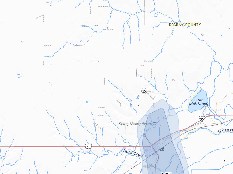 NEXRAD radar-signature map of the hail storm over Lakin, KS on Jun 3, 2026