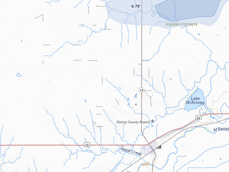 NEXRAD radar-signature map of the hail storm over Lakin, KS on Jul 1, 2026