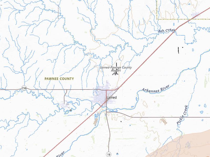 Radar-estimated hail-size map of the storm over Larned, KS on May 18, 2026