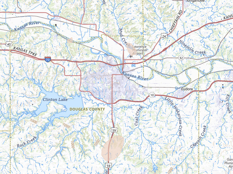 Radar-estimated hail-size map of the storm over Lawrence, KS on Apr 23, 2026