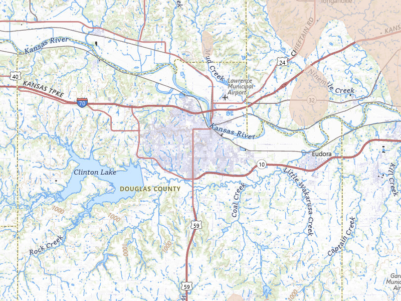Radar-estimated hail-size map of the storm over Lawrence, KS on Jul 8, 2026