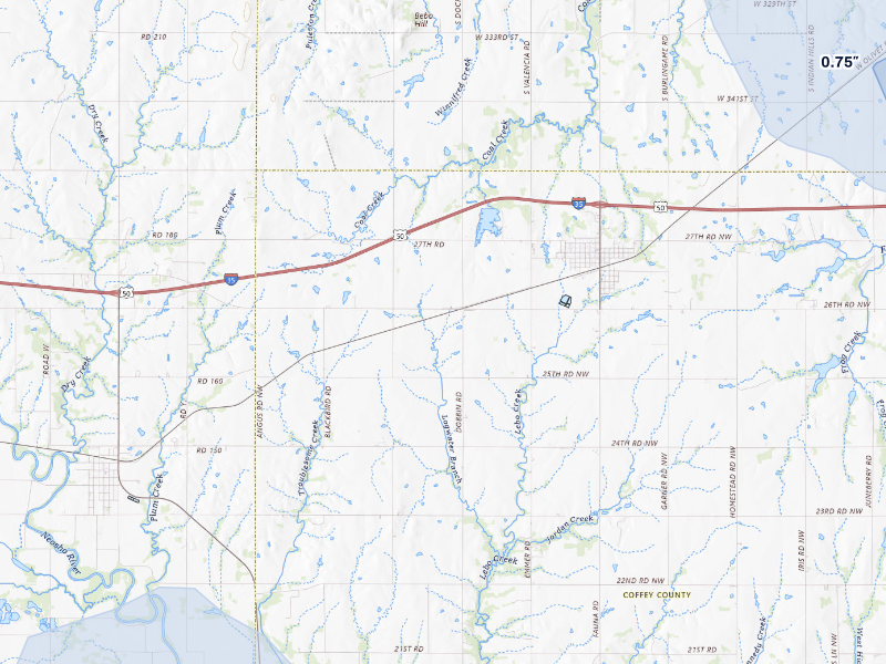 NEXRAD radar-signature map of the hail storm over Lebo, KS on Aug 6, 2026