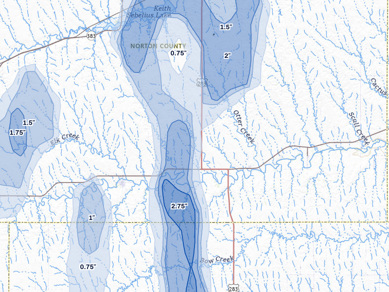 NEXRAD radar-signature map of the hail storm over Lenora, KS on May 30, 2026