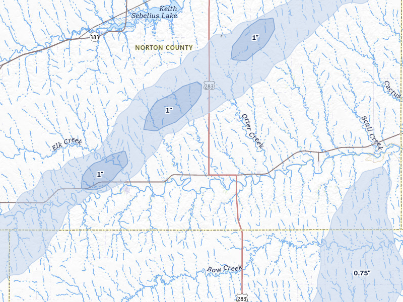 NEXRAD radar-signature map of the hail storm over Lenora, KS on Jun 30, 2026