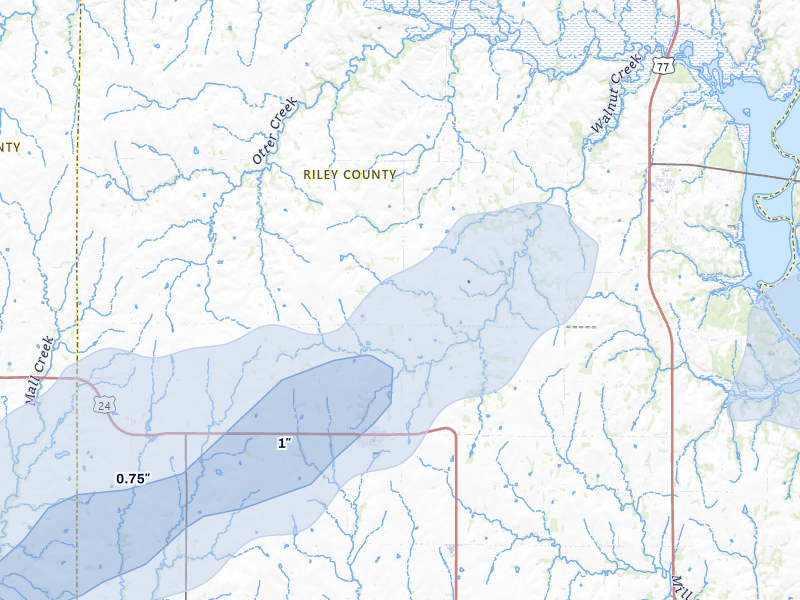 NEXRAD radar-signature map of the hail storm over Leonardville, KS on Mar 6, 2026