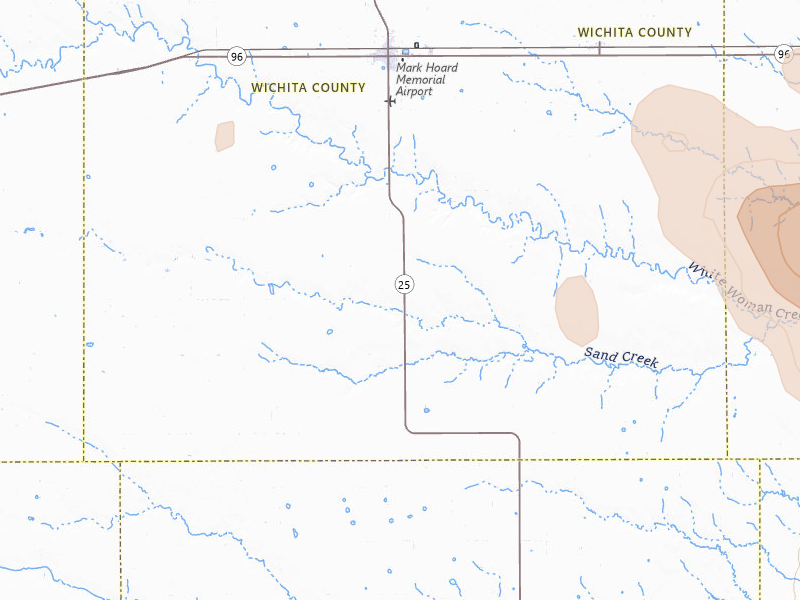 Radar-estimated hail-size map of the storm over Leoti, KS