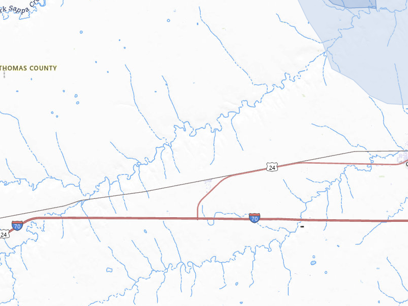 NEXRAD radar-signature map of the hail storm over Levant, KS on Jul 9, 2026