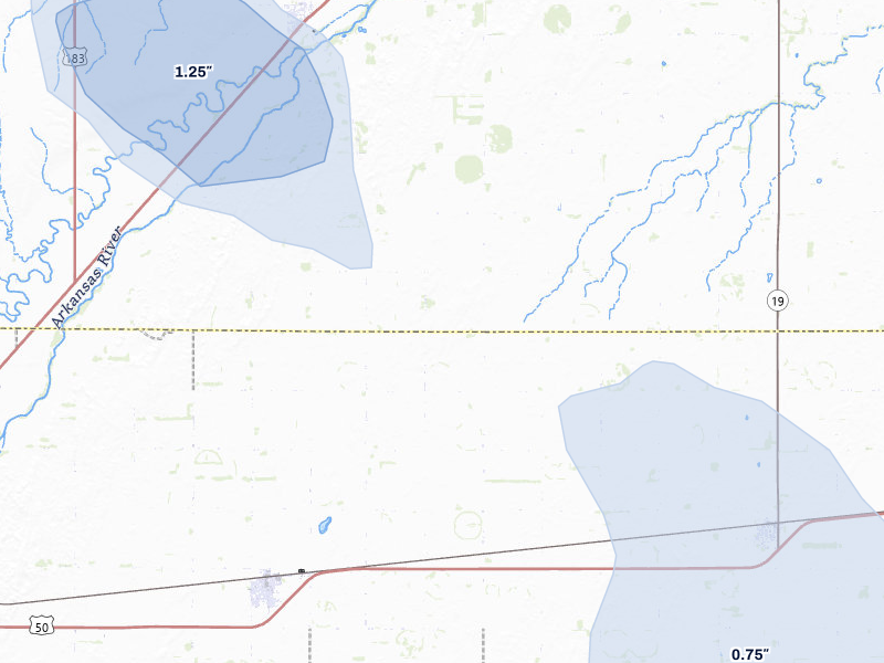 NEXRAD radar-signature map of the hail storm over Lewis, KS on Jun 25, 2026
