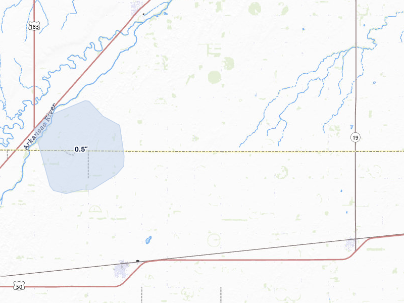 NEXRAD radar-signature map of the hail storm over Lewis, KS on Jun 26, 2026