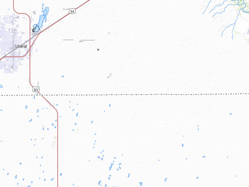 Radar-estimated hail-size map of the storm over Liberal, KS on Jun 26, 2026