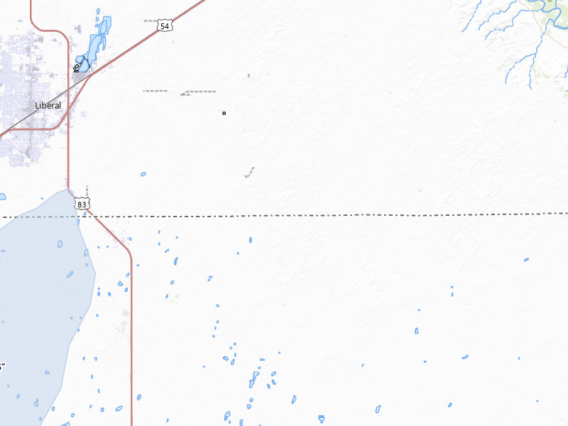 NEXRAD radar-signature map of the hail storm over Liberal, KS on Jul 23, 2026