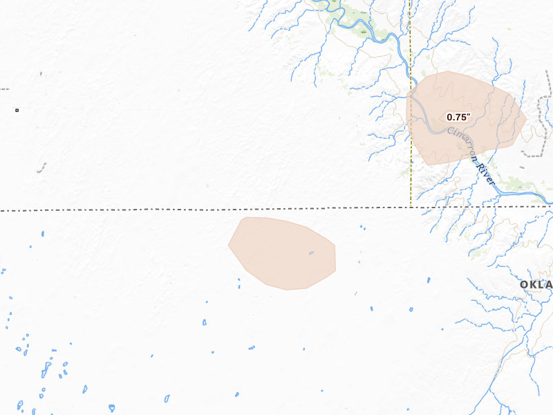 Radar-estimated hail-size map of the storm over Liberal, KS