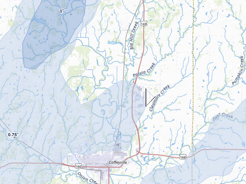 NEXRAD radar-signature map of the hail storm over Liberty, KS on Mar 6, 2026