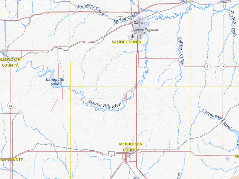 Radar-estimated hail-size map of the storm over Lindsborg, KS on Mar 1, 2026
