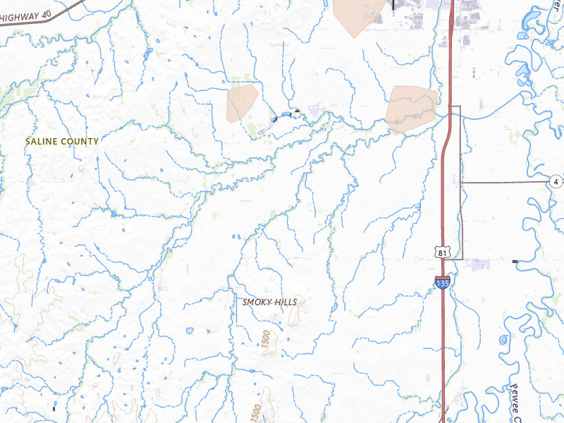 Radar-estimated hail-size map of the storm over Lindsborg, KS on Aug 13, 2026